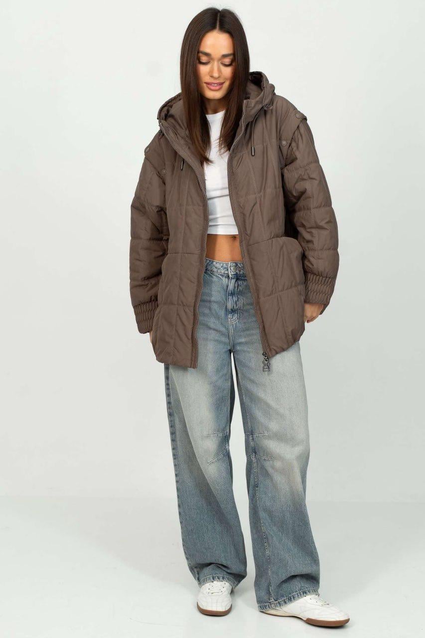 Куртка-жилет женская oversize р. 48 Капучино (33305364)