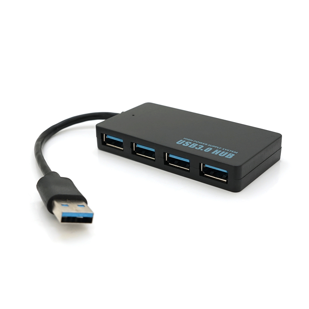 USB-хаб VOLTRONIC 3.0 4 порти плоский до 2 TB Чорний (8645)
