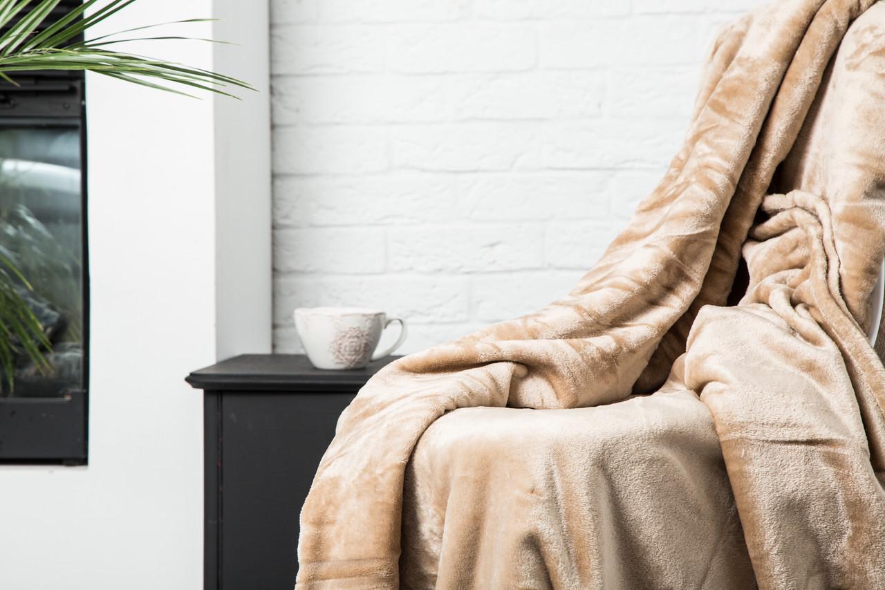 Плед Ecotton из микрофибры 200х220 см Бежевый Плед Ecotton из микрофибры 200х220 см Бежевый