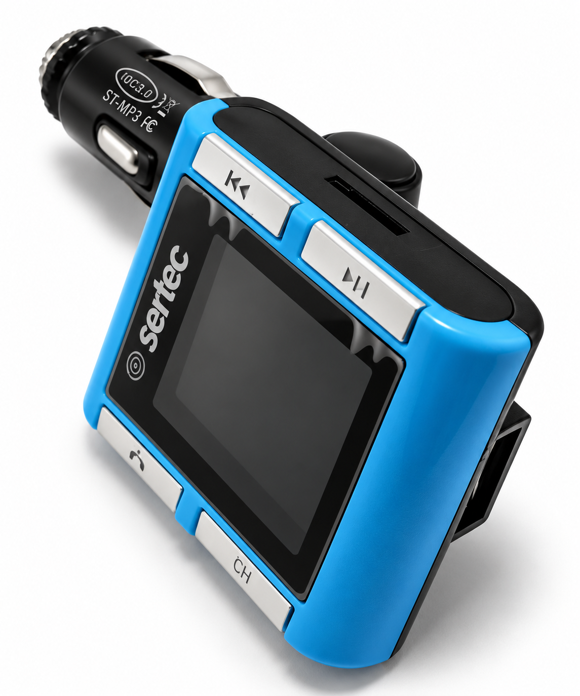 FM-модулятор автомобильный Sertec FM-220 MP3 USB SD пульт ДУ ЖК-дисплей Black (5698519)