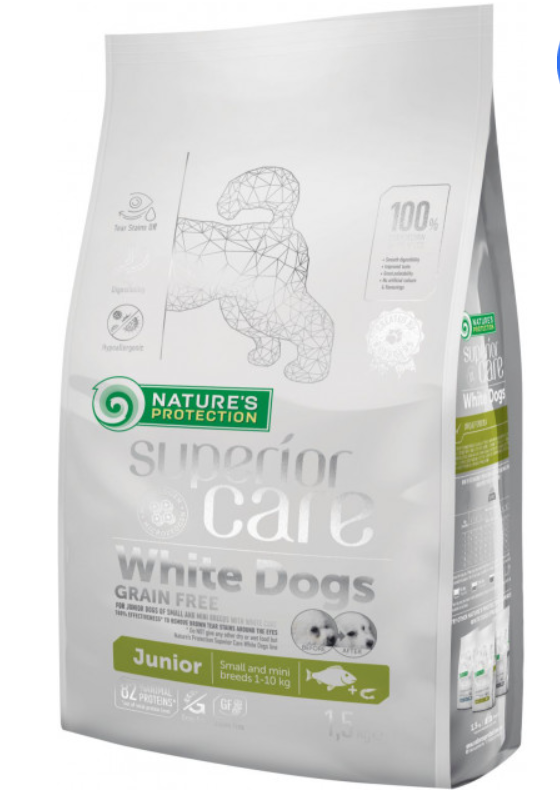Корм для собак Nature's Protection Superior Care White Dogs Grain Free Junior Small Breeds 10 кг