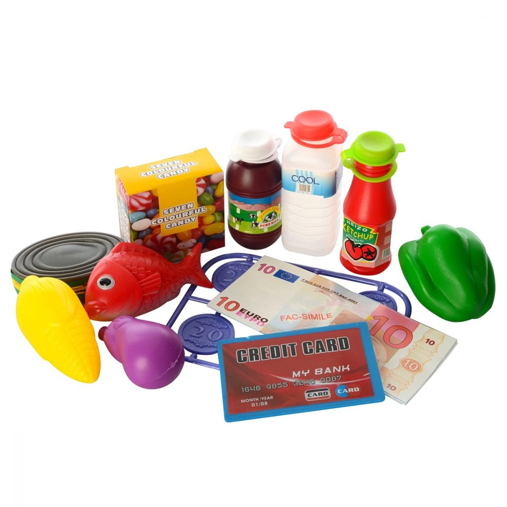 Детский игровой набор Limo Toy Кассовый аппарат с аксессуарами из пластика 43х18х17 см Разноцветный (150-98-7018RU) - фото 2 Детский игровой набор Limo Toy Кассовый аппарат с аксессуарами из пластика 43х18х17 см Разноцветный (150-98-7018RU) - фото 2