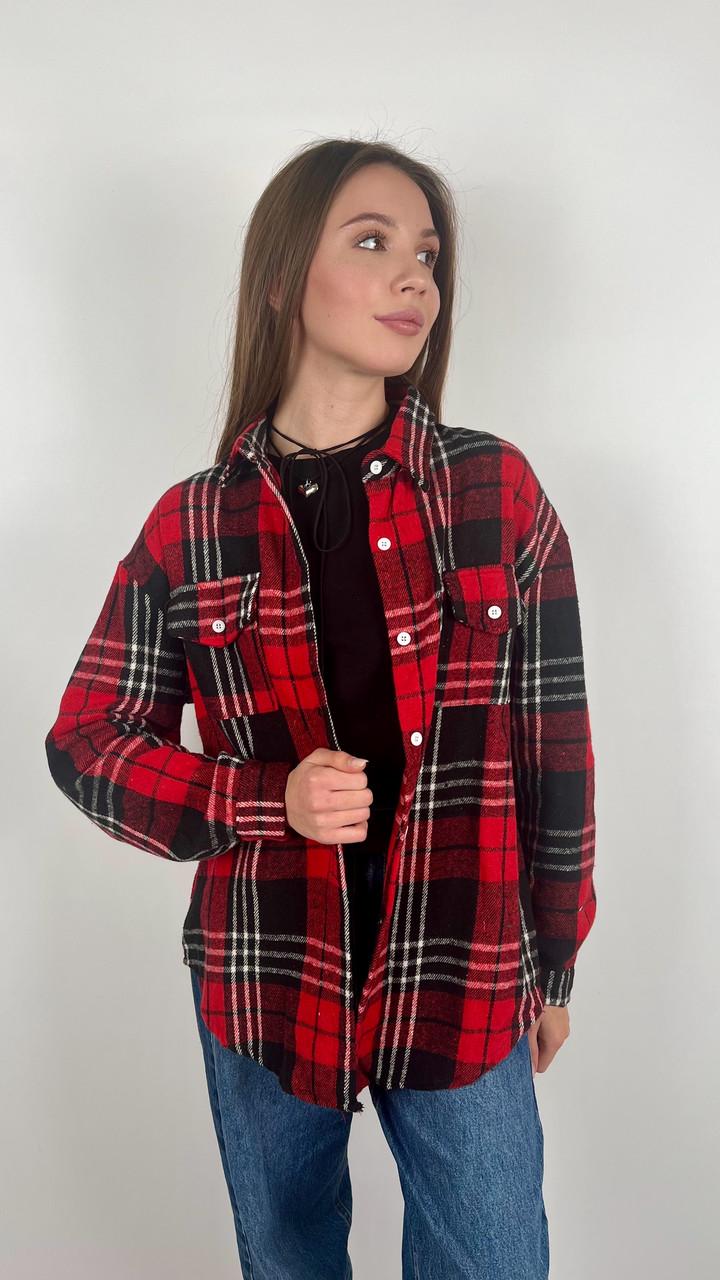 Сорочка жіноча Бренд #0223-02 OS Червоний (24064043) Сорочка жіноча Бренд #0223-02 OS Червоний (24064043)