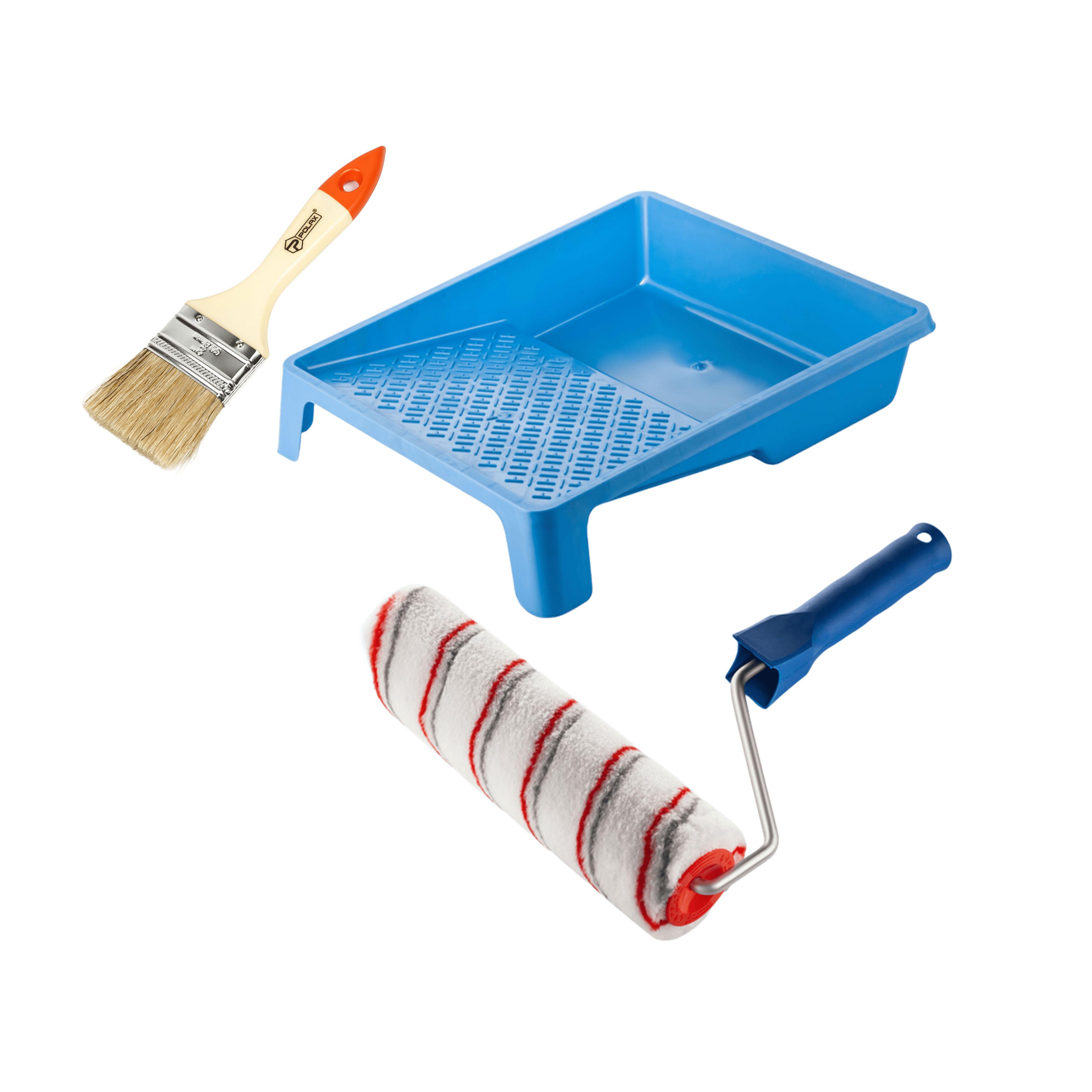 Валик Стандарт Мультиколор 250х48 мм с ручкой ванночка и кисточка (770-226)