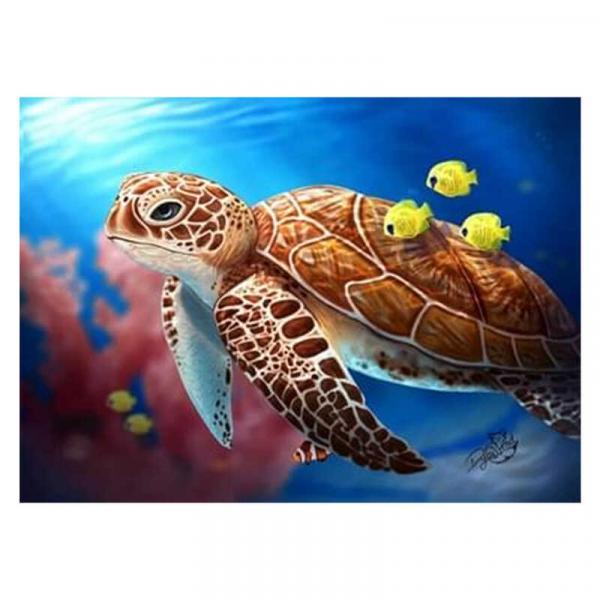 Алмазна мозаїка TK Group Черепаха на рифі 40х30 см з рамкою в коробці (GB77162-mt)