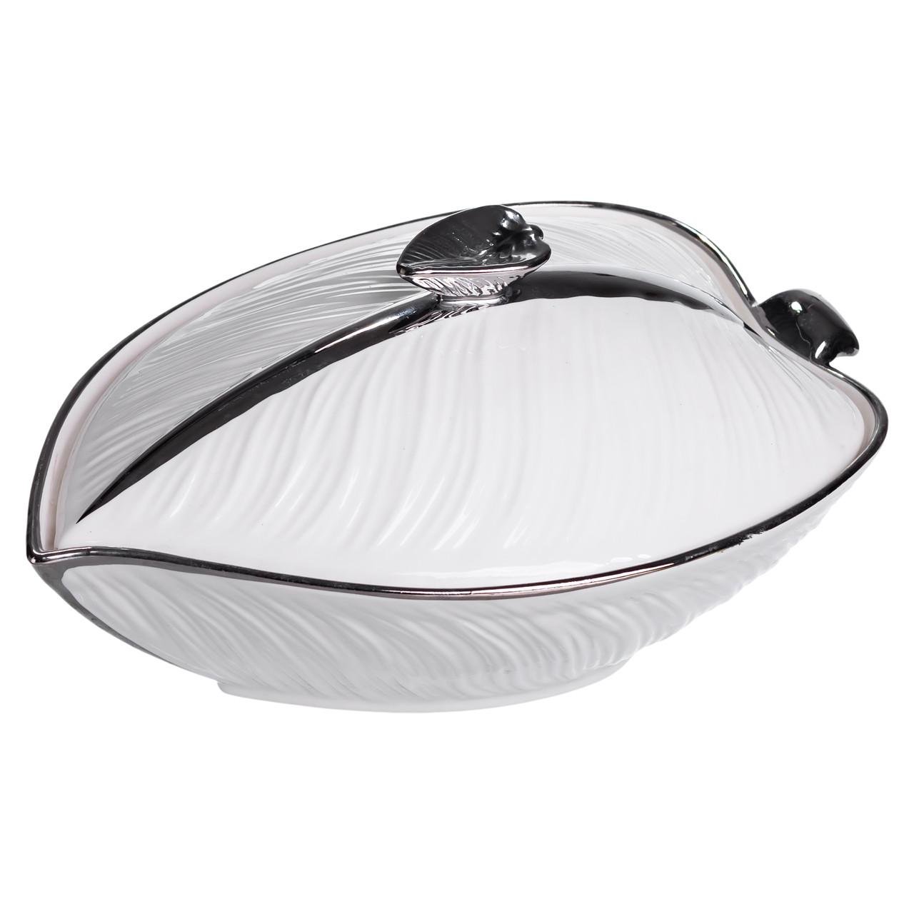 Каструля з кришкою 800 мл 26х18х14 см Білий з сріблом (XL-4074AS)