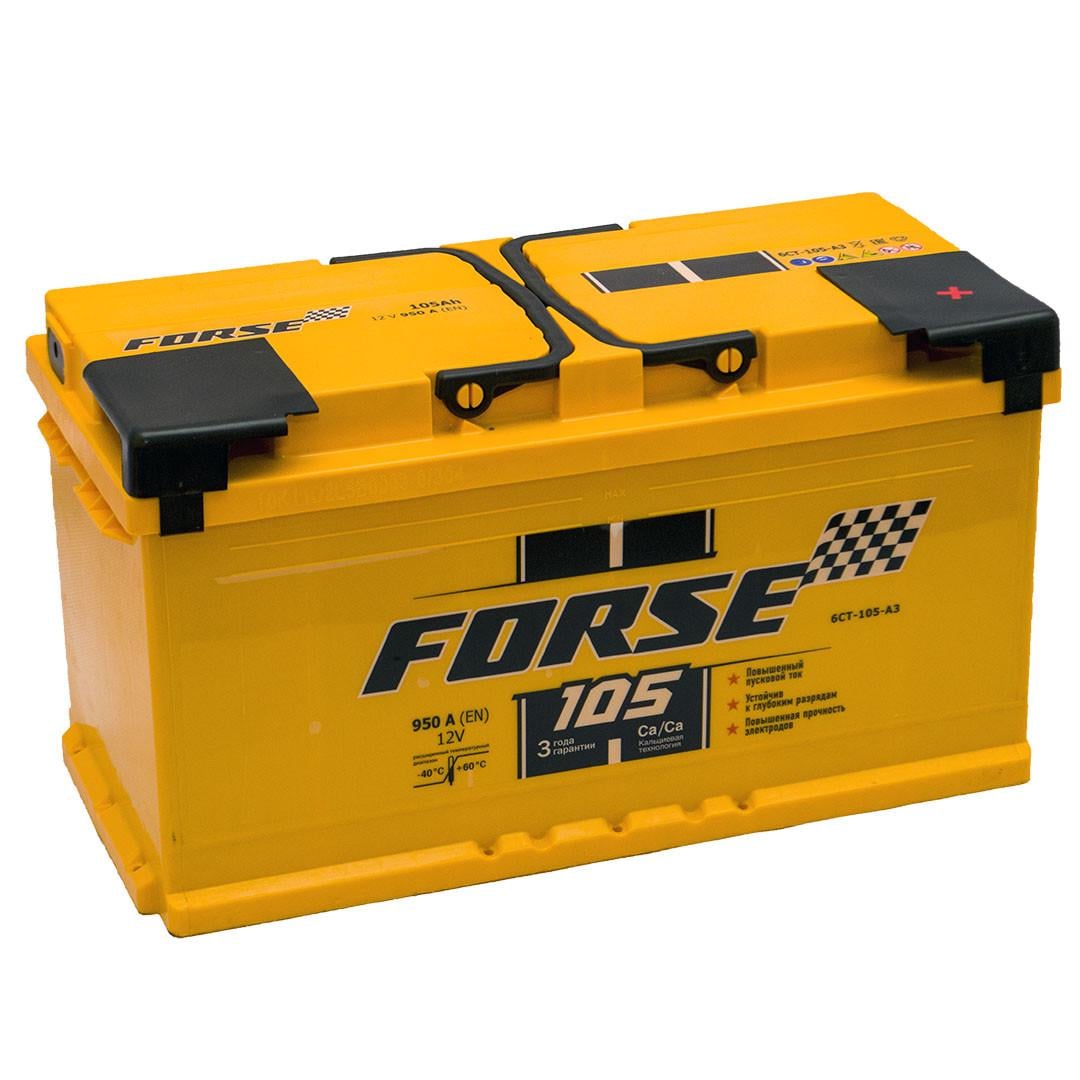 Аккумулятор автомобильный 6CT-105 FORSE EN950 105Ah-12V + справа 353х175х190 мм
