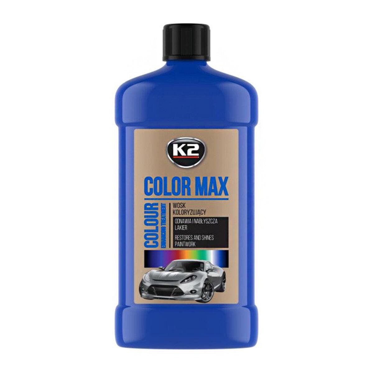 Поліроль восковий для кузова K2 Color Max 500 мл Синій