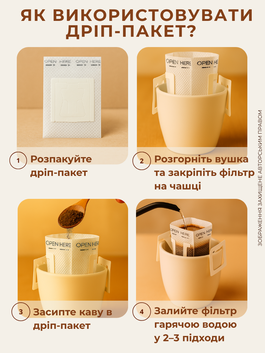 Дріп-пакети для заварювання кави 100 шт. (CD100) - фото 4 Дріп-пакети для заварювання кави 100 шт. (CD100) - фото 4