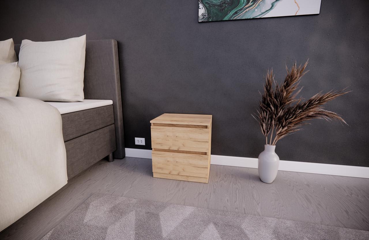 Тумба приліжкова MEBEX на 2 шухляди 50х40х54,4 см Дуб Крафт (VS2B500DC) - фото 2