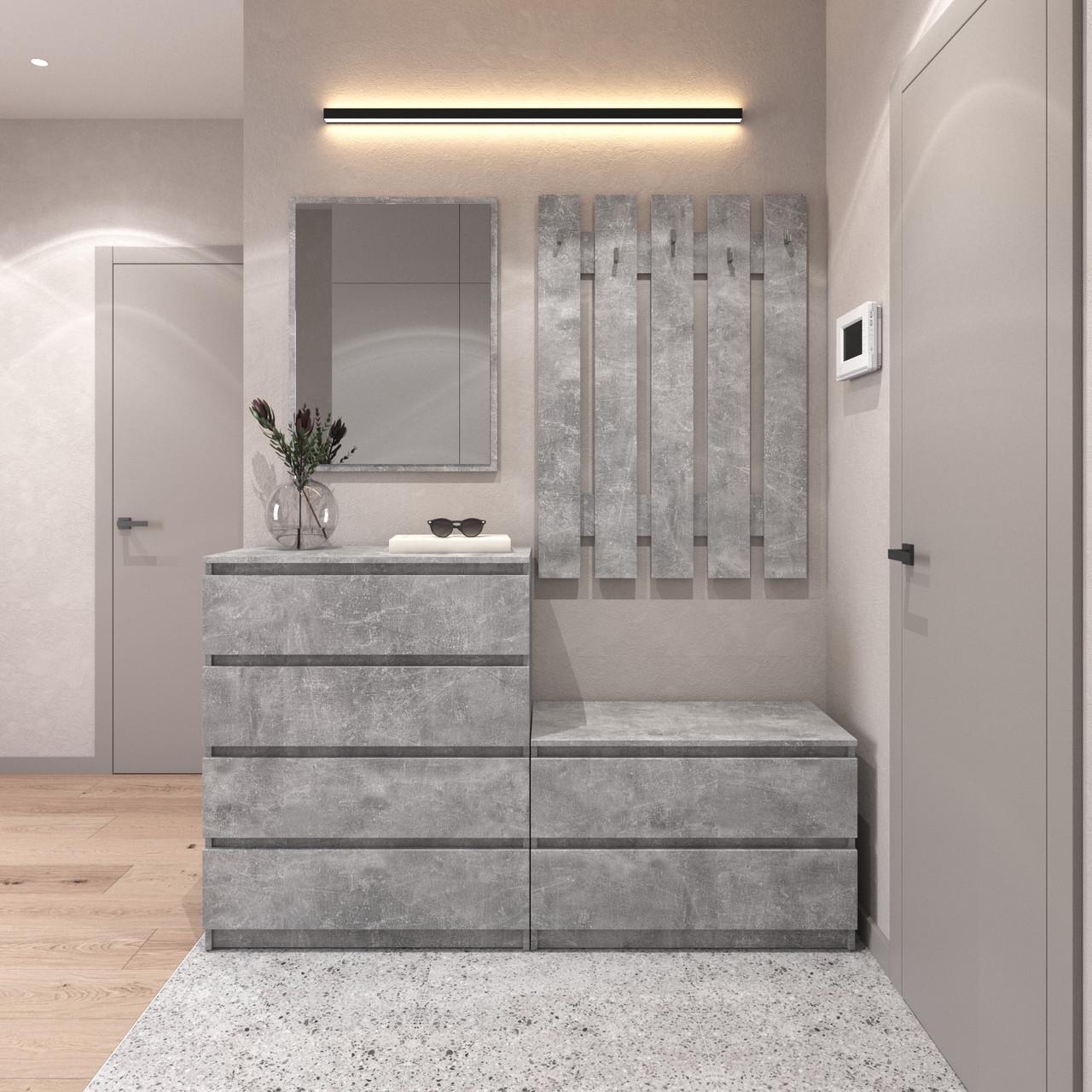 Мебельный комплект Вайс №1 1604х400х1950 мм Бетон (30873704)