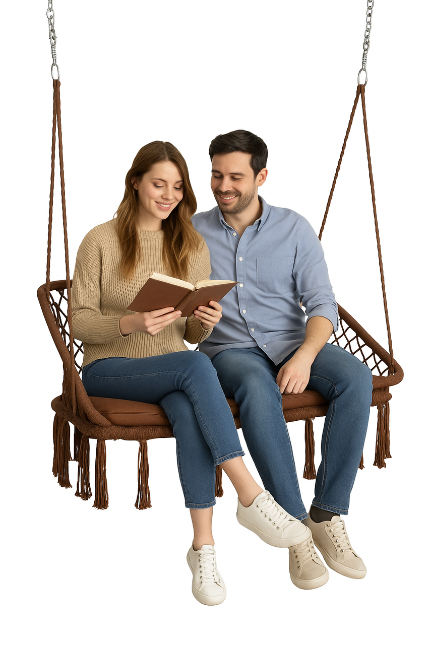 Качели WCG с подушкой двухместные 120 см Коричневый (QNSW09BR) - фото 7 Качели WCG с подушкой двухместные 120 см Коричневый (QNSW09BR) - фото 7