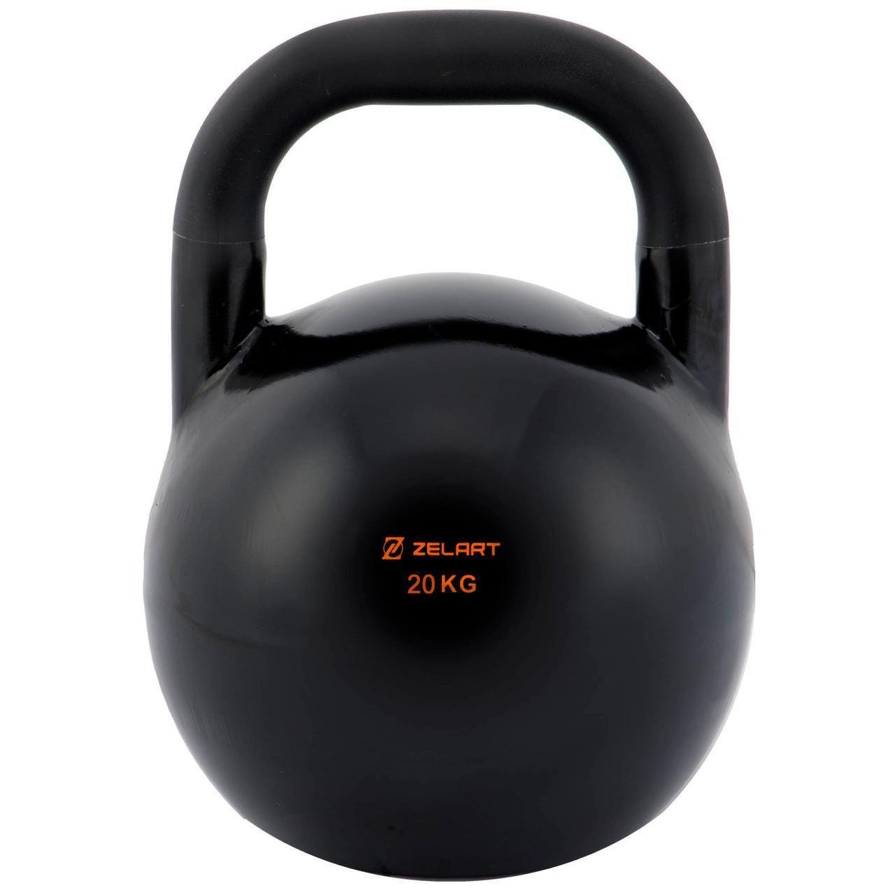 Гиря змагальна цільна Zelart TA-7795-20 сталева пофарбована 20 кг Чорний (2532854975)