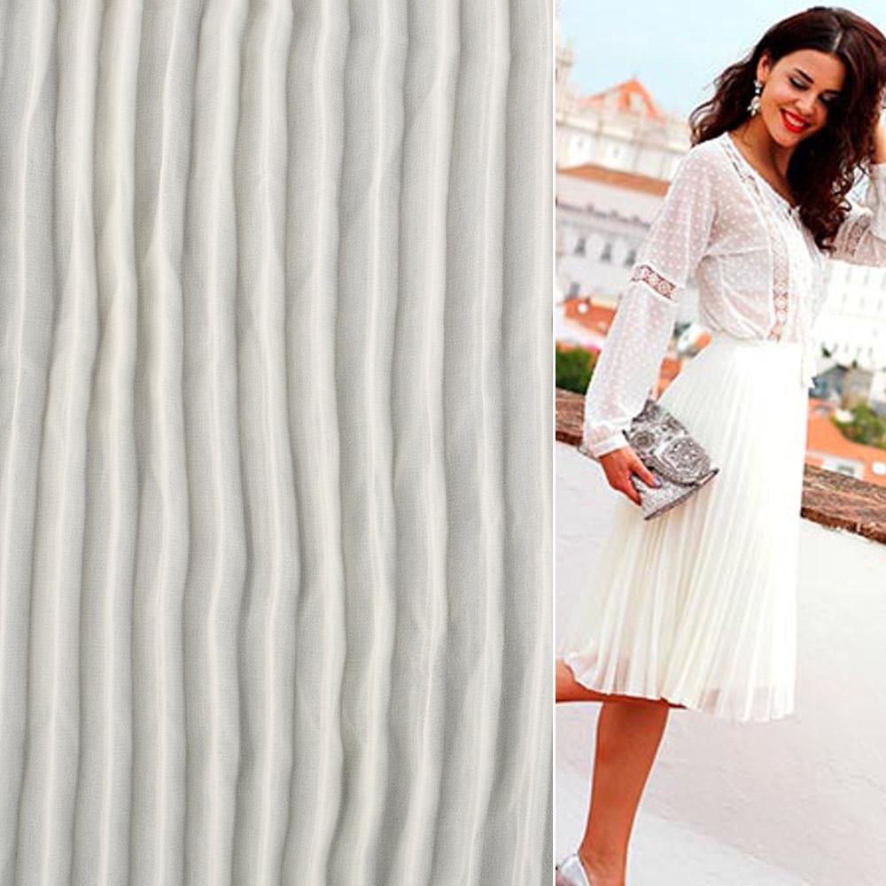 Ткань креп гофре в натянутом виде ширина 140 см Бежевый (11416.013) - фото 3