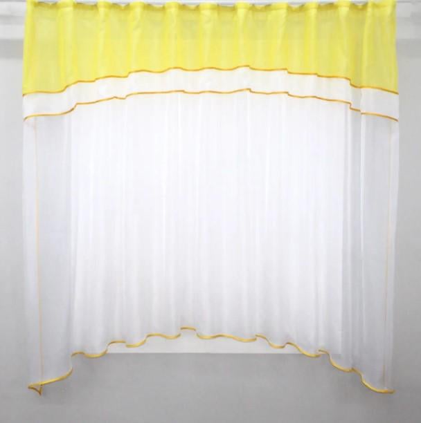 Занавеска на кухню арка 280х170 см Желтый/Белый (036к)