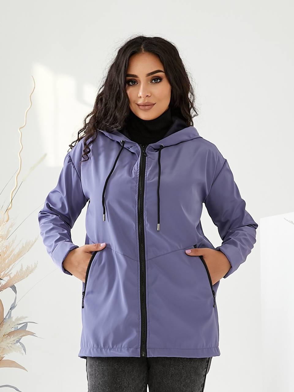 Куртка-дождевик Khan короткая без утеплителя р. 50-52 Джинсовый (Kh757)