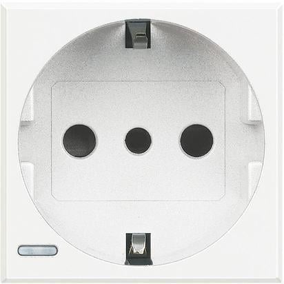 Розетка Legrand Bticino Axolute 10/16А со шторками Белый