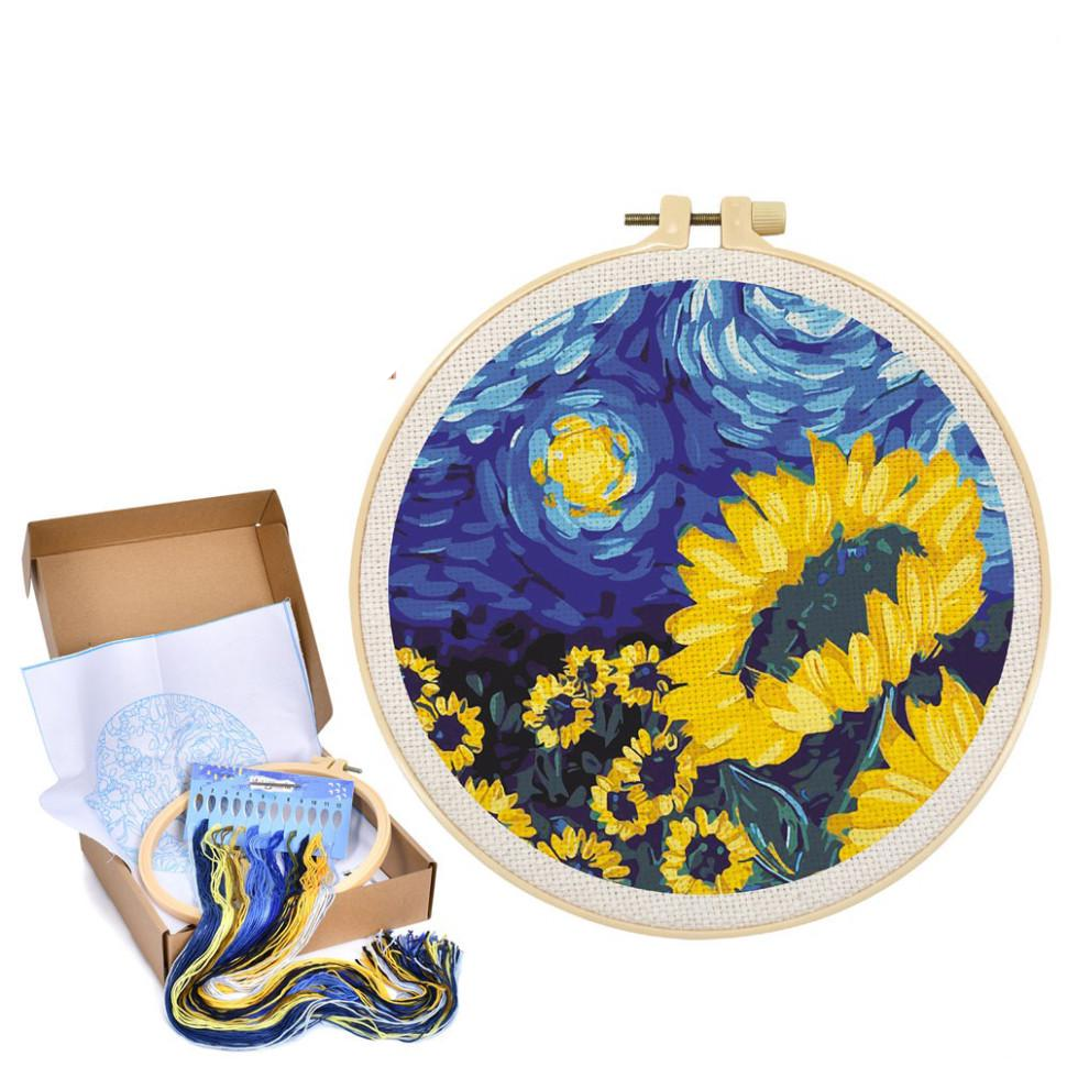 Дитячий набір для вишивання Соняшники/Сонячний день DYEK1018 п'яльце 20 см (RLT47244) Дитячий набір для вишивання Соняшники/Сонячний день DYEK1018 п'яльце 20 см (RLT47244)