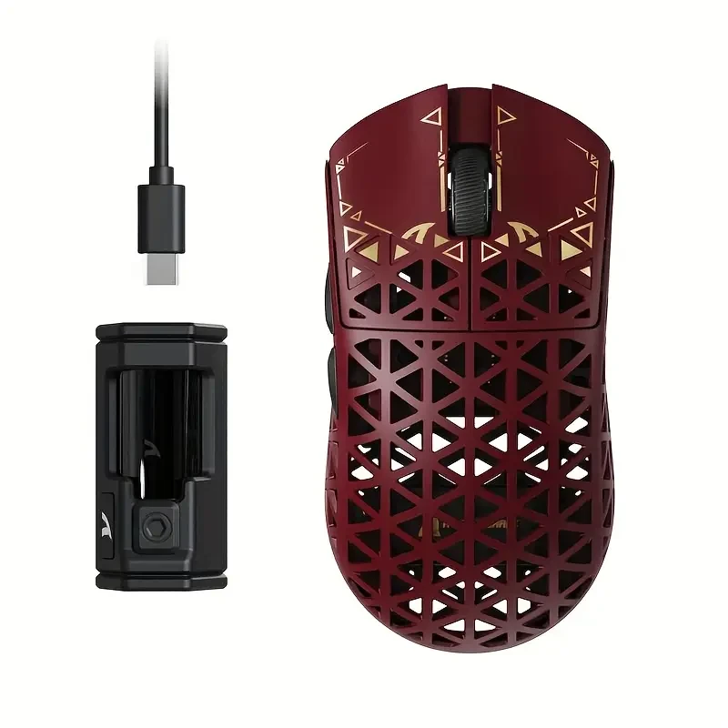 Компьютерная мышка игровая attack shark R5 Ultra PAW3950MAX 8000 Гц 39 г 2,4G/Bluetooth/USB-C Red (2729675524)