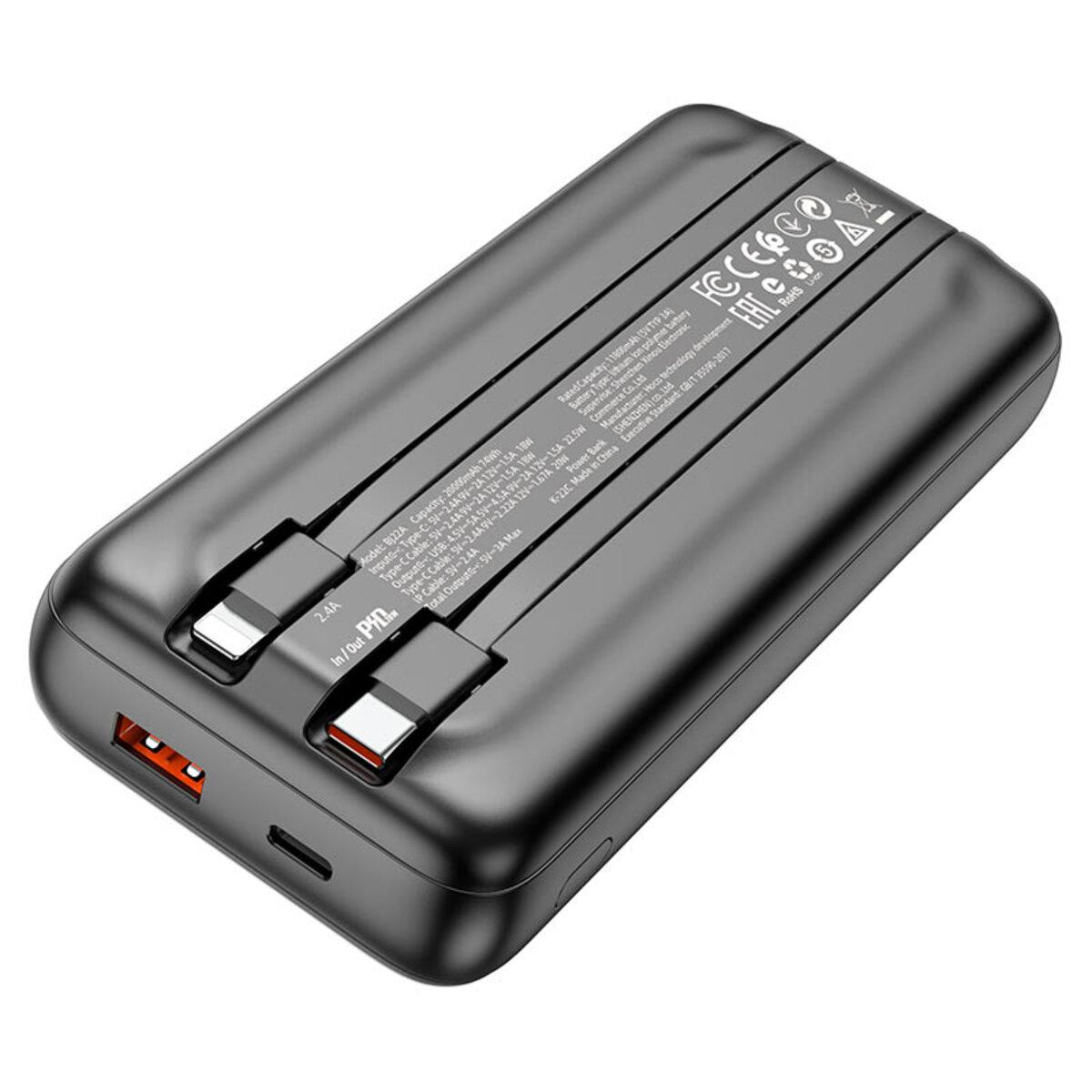 Портативное зарядное устройство Borofone BJ22AB 20000 mAh PD 20W Black (10215581) - фото 5