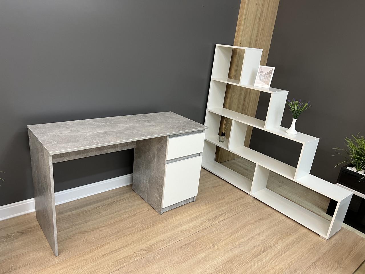 Стіл письмовий без ручок Лайт 1250х750х530 мм Бетон/Білий - фото 5 Стіл письмовий без ручок Лайт 1250х750х530 мм Бетон/Білий - фото 5