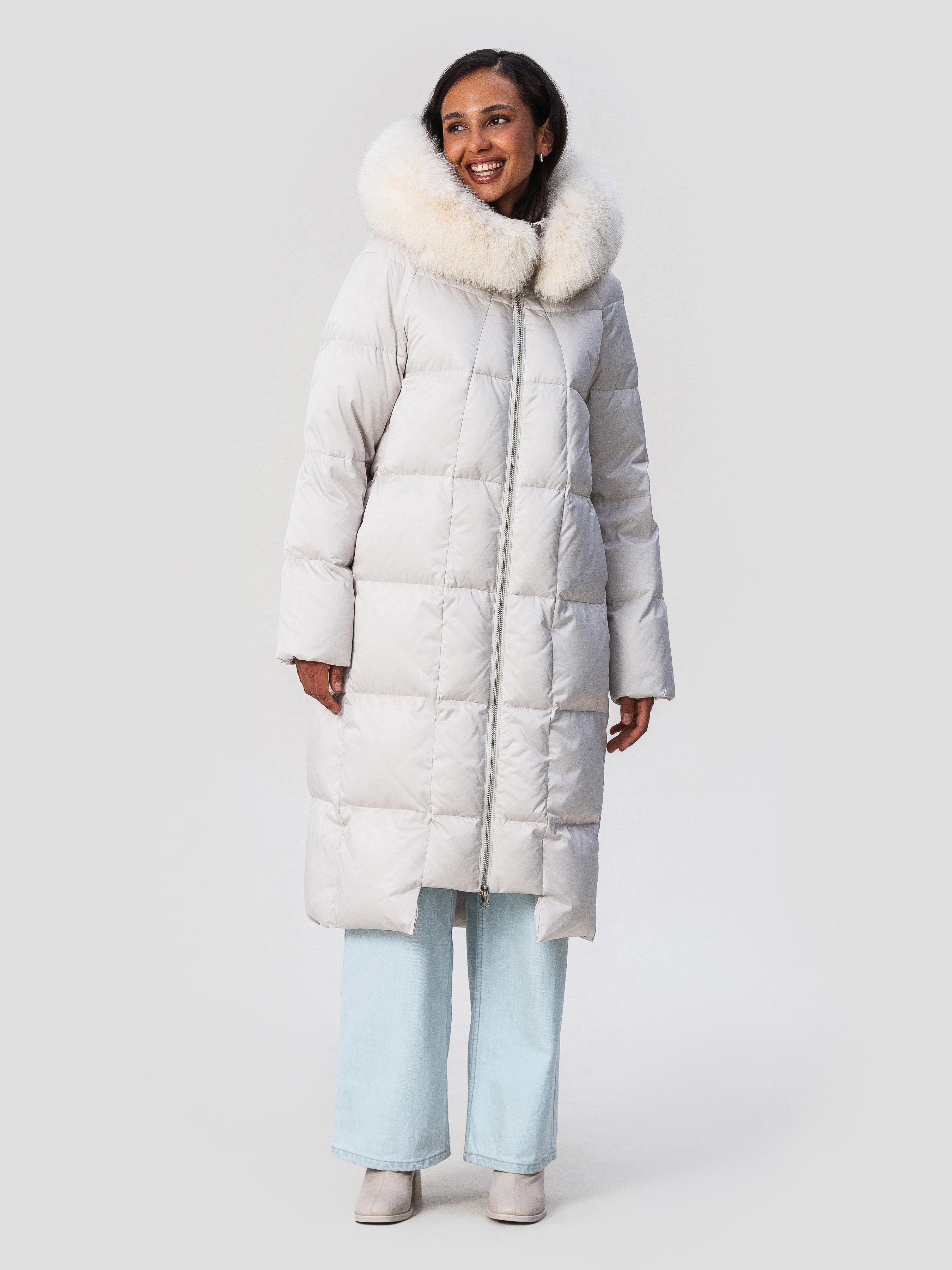 Куртка зимняя VO-TARUN с мехом песца L Молочный (903-2-L)