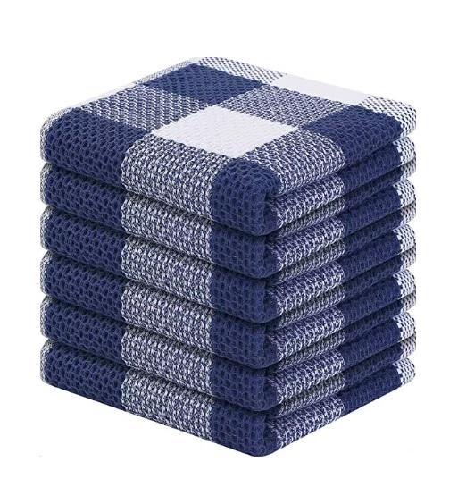 Набор кухонных полотенец Premium Soft 6в1 100% хлопок 34х34 см Сине-белый (NRK0003) - фото 6 Набор кухонных полотенец Premium Soft 6в1 100% хлопок 34х34 см Сине-белый (NRK0003) - фото 6