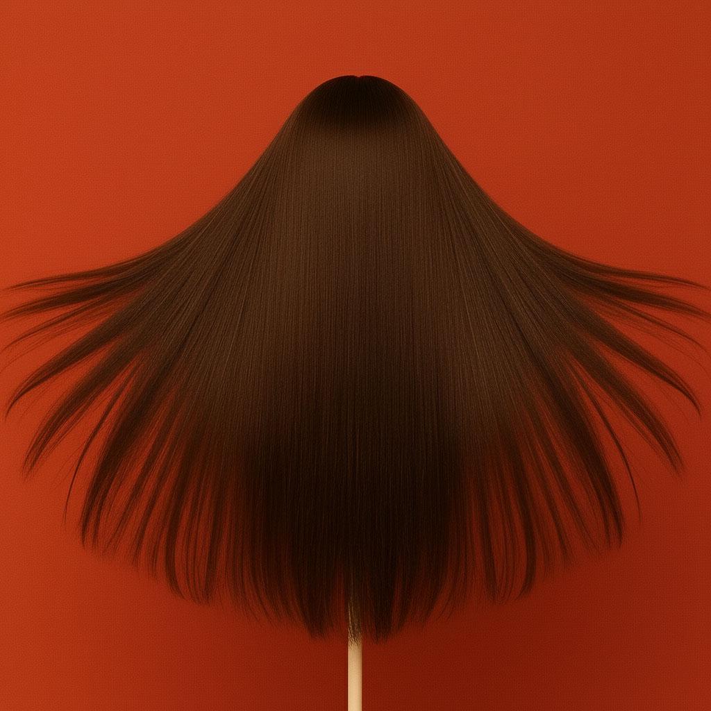 Перука жіноча аніме пряме волосся довга чубчик 70 см Каштановий (K0495-5) - фото 2