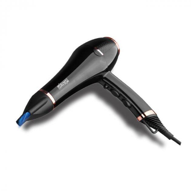 Фен для укладки волос DSP 30089 с насадкой концентратором и ионизацией Черный - фото 3 Фен для укладки волос DSP 30089 с насадкой концентратором и ионизацией Черный - фото 3