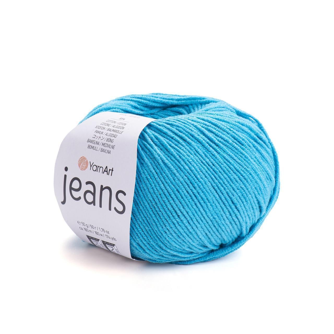 Пряжа для вязания YarnArt Jeans 50 г 160 м Ярко-бирюзовый №55 (2809287574)