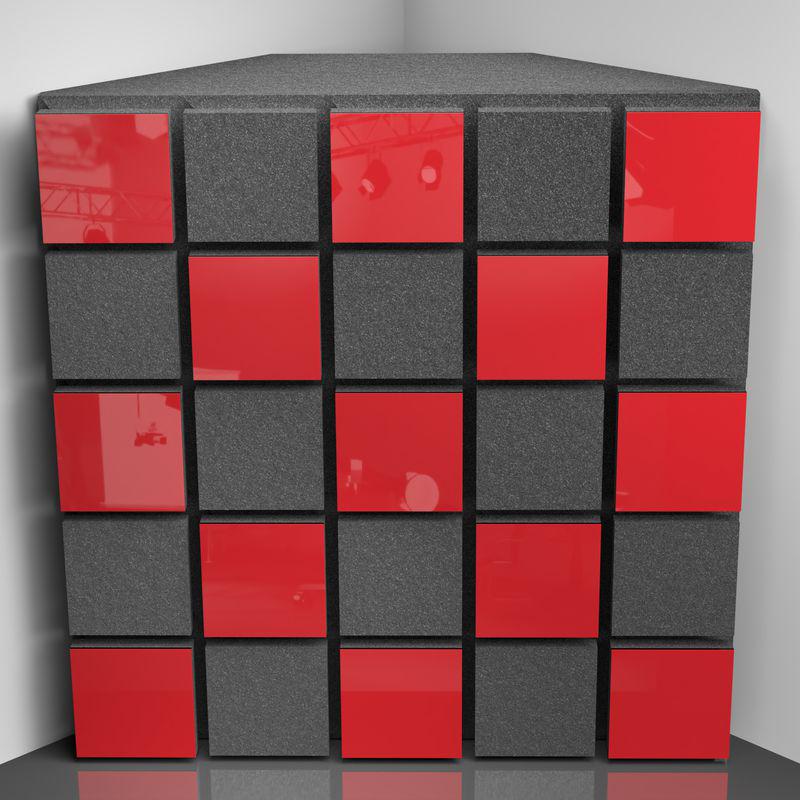 Бас пастка Ecosound Tetras Acoustic Plastic 50х50 см 150 мм Червоний (1801)