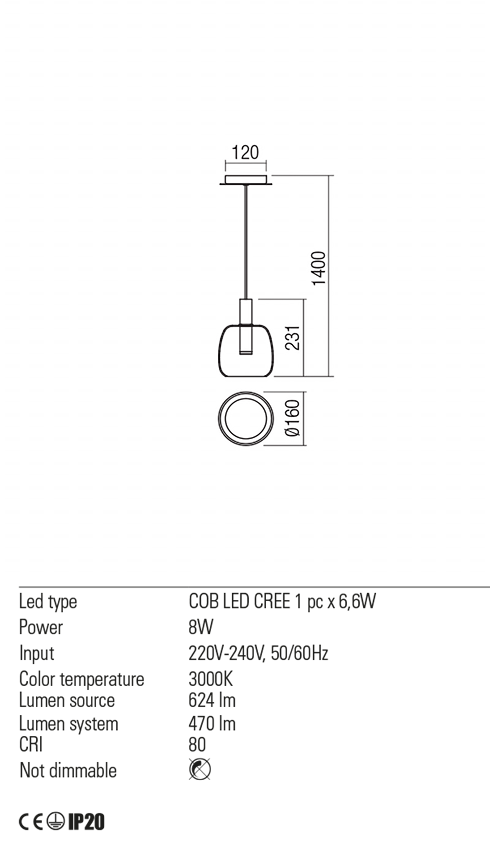 Подвесной светильник Redo Candela Su LED 6,6 W 3000K GD 5.1.2 (01-1819) - фото 3