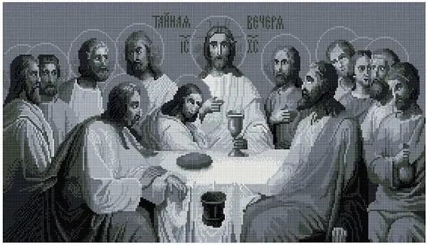 Алмазная мозаика Тайный ужин серый 40х70 см (1878025278)