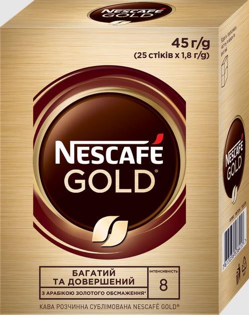 Кава розчинна Nescafe Gold в стіках 25 шт. 1,8 г