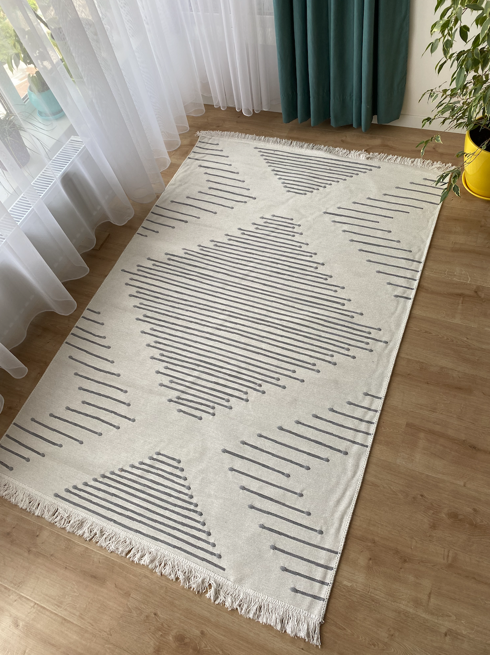 Плетений двосторонній килим Shana Arty 15 120x180 см Сірий (00005)