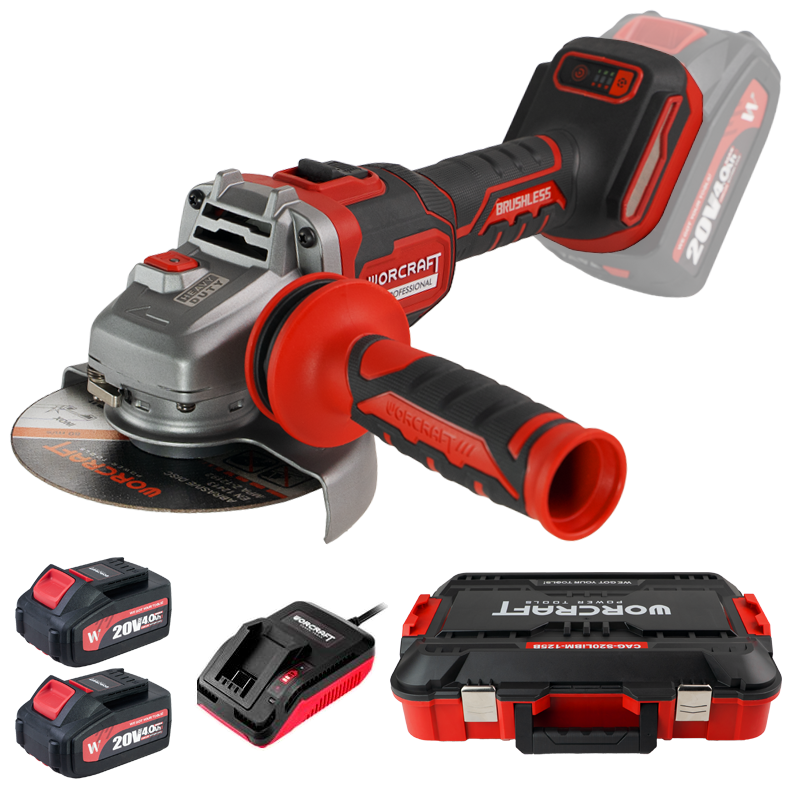 Угловая аккумуляторная бесщеточная болгарка Worcraft CAG‑S20LiBM‑125B (13291)