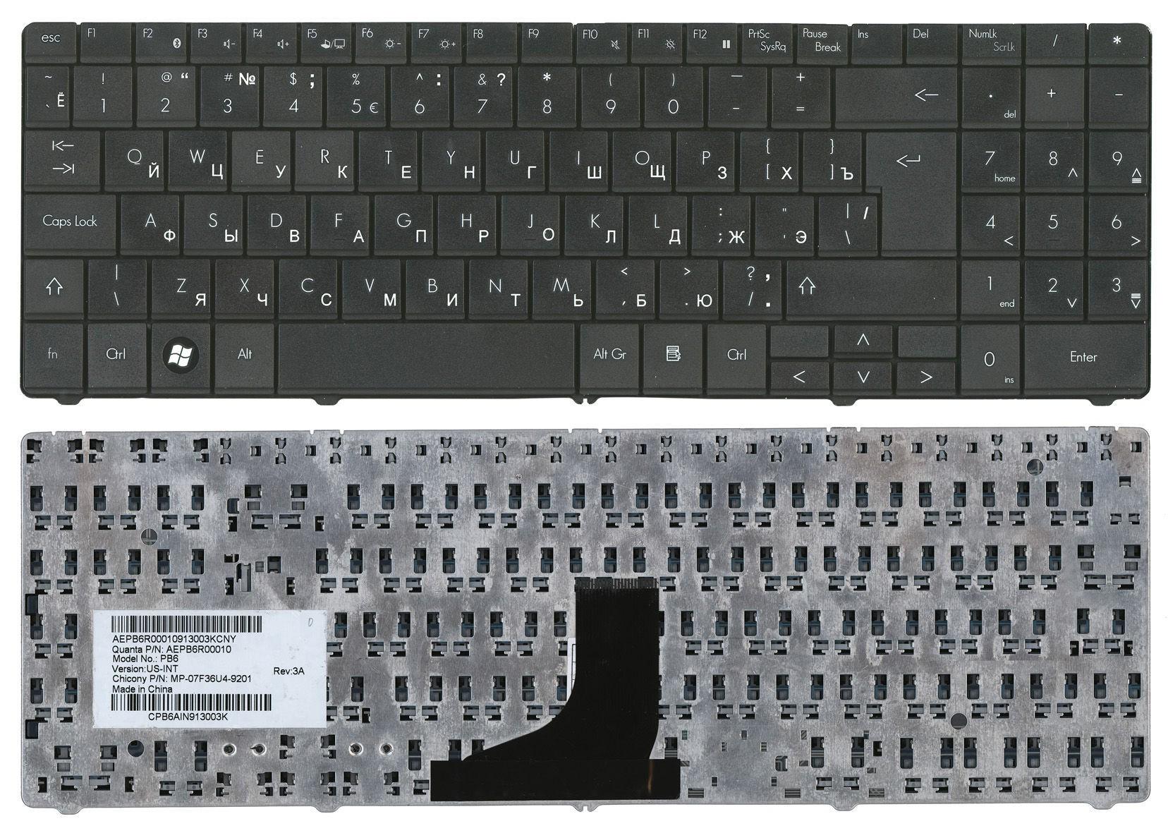Клавиатура для ноутбука Acer Packard Bell SL51 Black