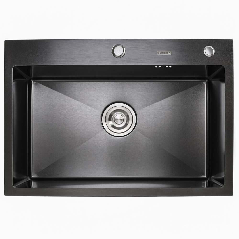 Мойка кухонная Platinum Handmade PVD 650x450x220 Black (788739)