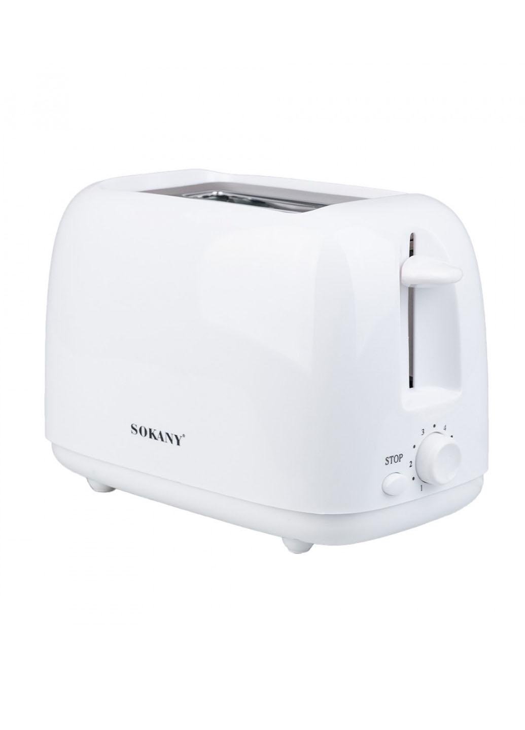 Тостер автоматический 2-ломочный Sokany HJT-022 6 температурных режимов 700 Вт Белый (T022L)