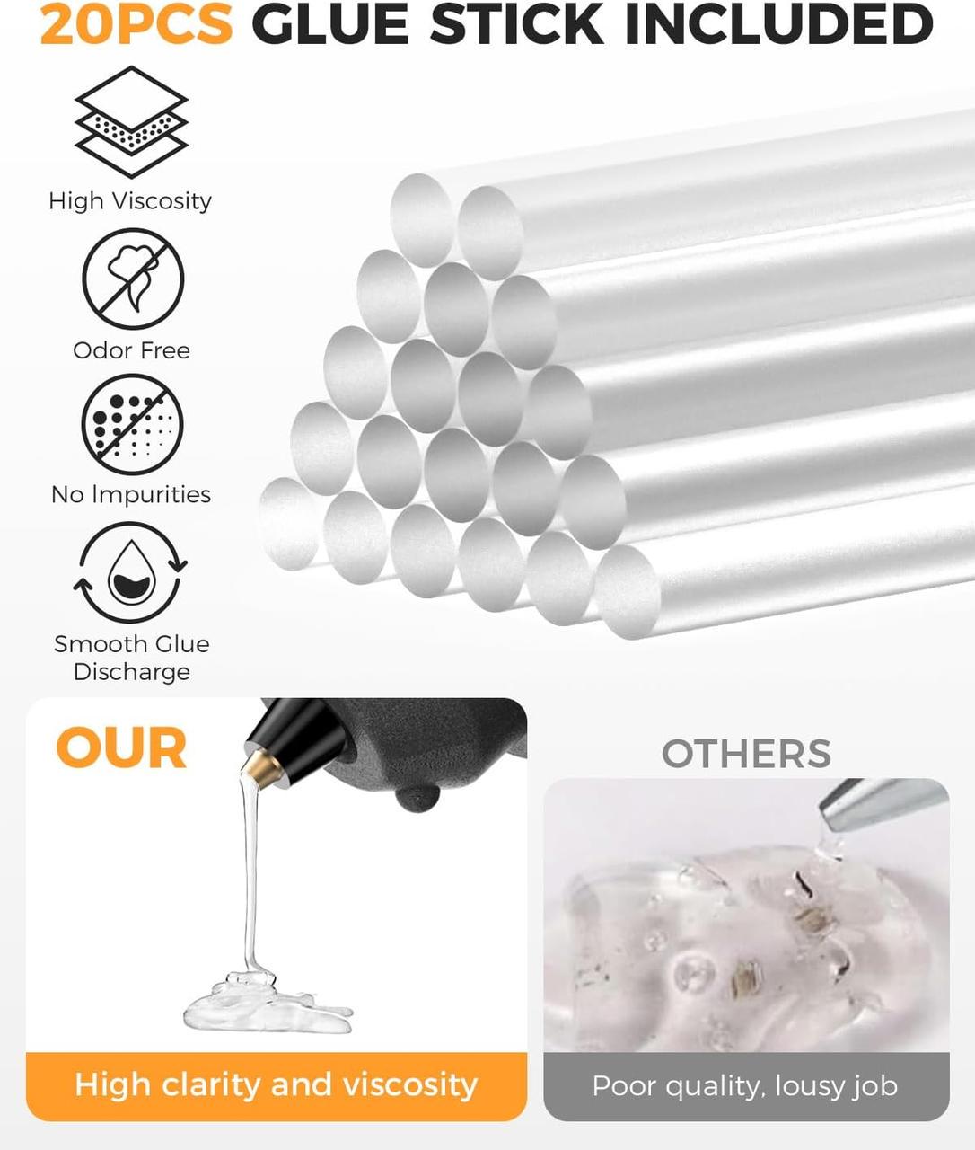 Пістолет клейовий Smiling Shark 2000 мАг USB швидкий підігрів та 20 шт. клейових стрижнів - фото 4 Пістолет клейовий Smiling Shark 2000 мАг USB швидкий підігрів та 20 шт. клейових стрижнів - фото 4