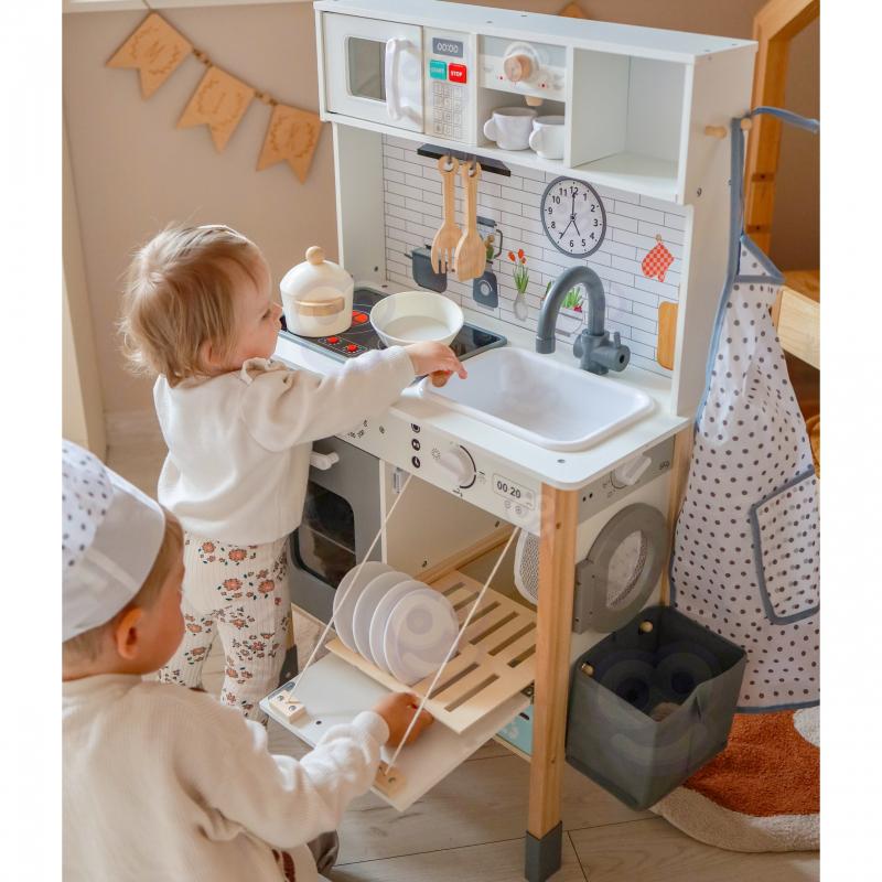 Детский игровой набор Woopie Кухня интерактивная деревянная 9в1 с доской/стиральной машиной/аксессуарами (53538) - фото 9 Детский игровой набор Woopie Кухня интерактивная деревянная 9в1 с доской/стиральной машиной/аксессуарами (53538) - фото 9
