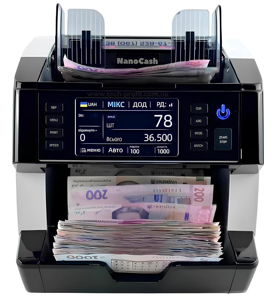 Лічильник банкнот NanoCash з визначенням номіналу і детекцією