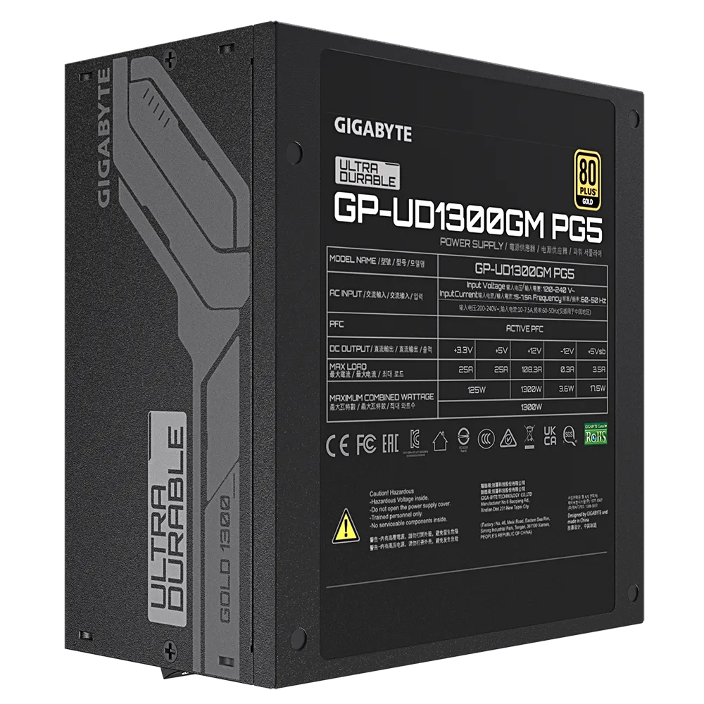 Блок питания Gigabyte UD1300GM PG5 для геймеров 1300 Вт (573882) - фото 4