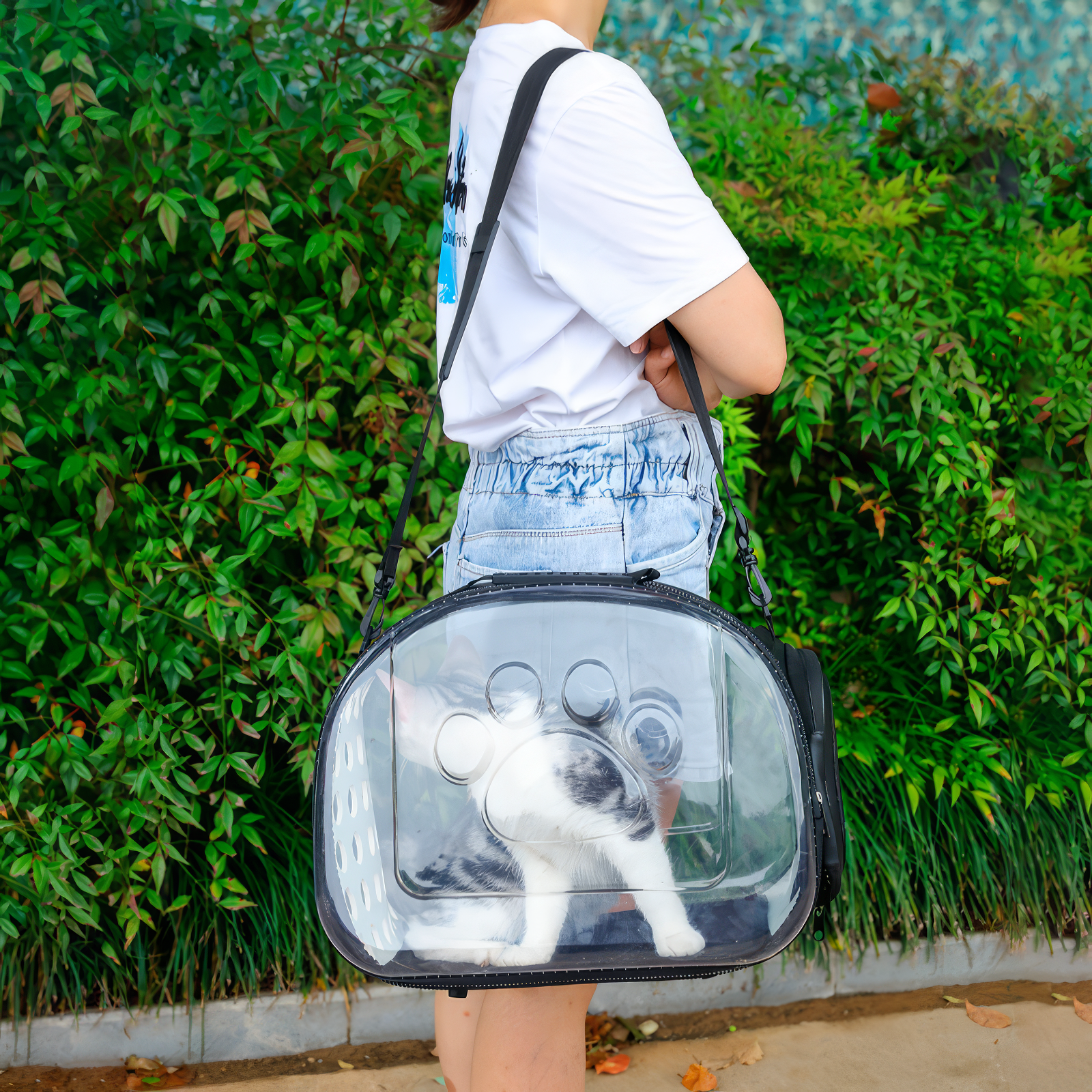 Сумка переноска Комфорт та стиль для кішок/собак з прозорими стінками (26111) - фото 3 Сумка переноска Комфорт та стиль для кішок/собак з прозорими стінками (26111) - фото 3