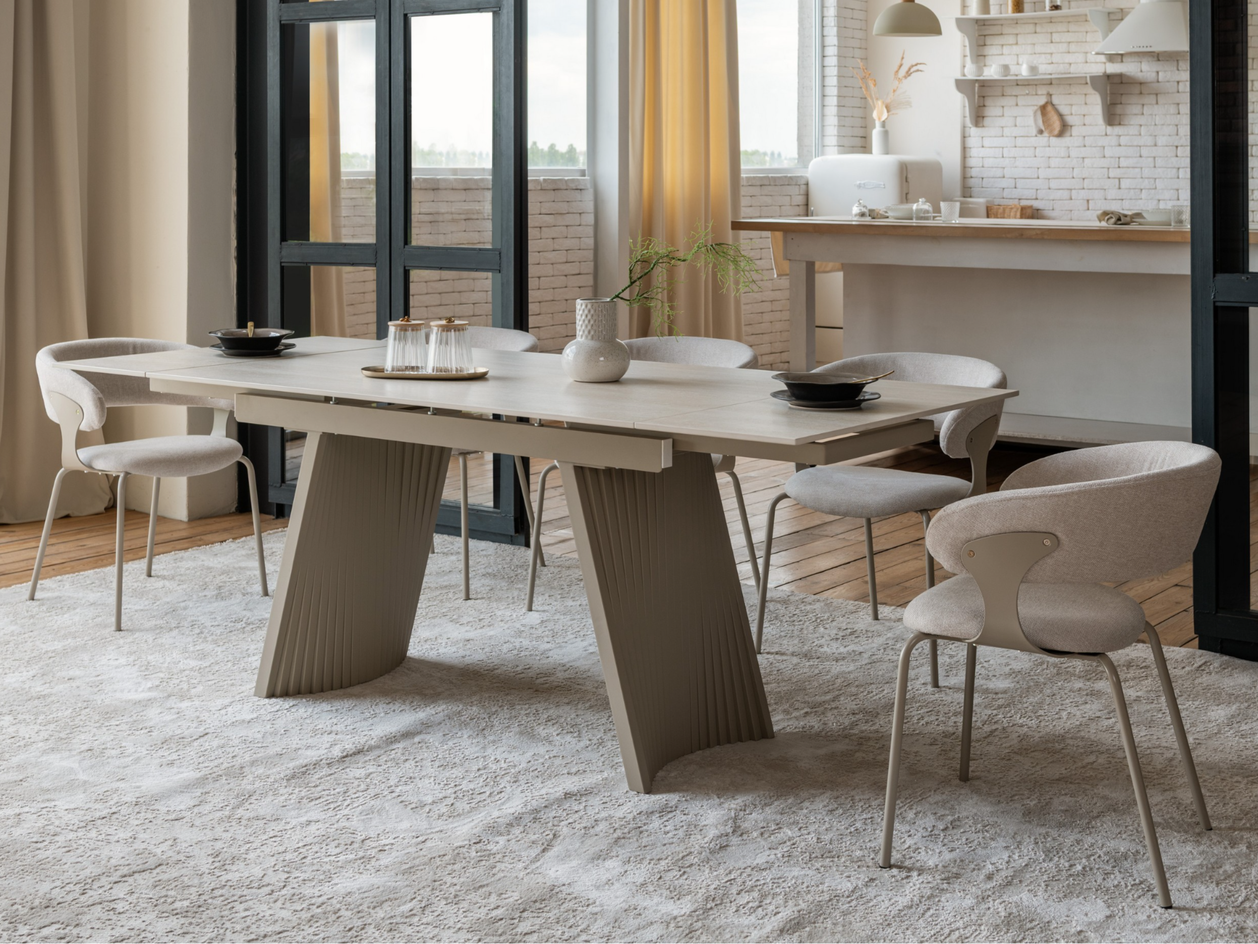 Стіл обідній розсувний Vetro Mebel Олімпія 1400- 2100x900x760 мм Крема марфіль/Бежевий (TМL-985) - фото 12 Стіл обідній розсувний Vetro Mebel Олімпія 1400- 2100x900x760 мм Крема марфіль/Бежевий (TМL-985) - фото 12