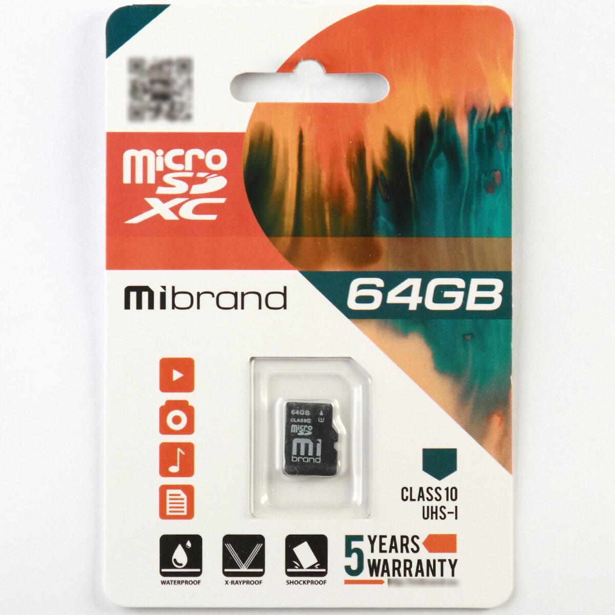 Карта пам'яті microSDXC Mibrand 64 Gb class 10