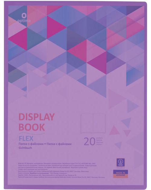 Папка Optima Flex с 20 файлами А4 пластиковая Фиолетовый (O32122-12)