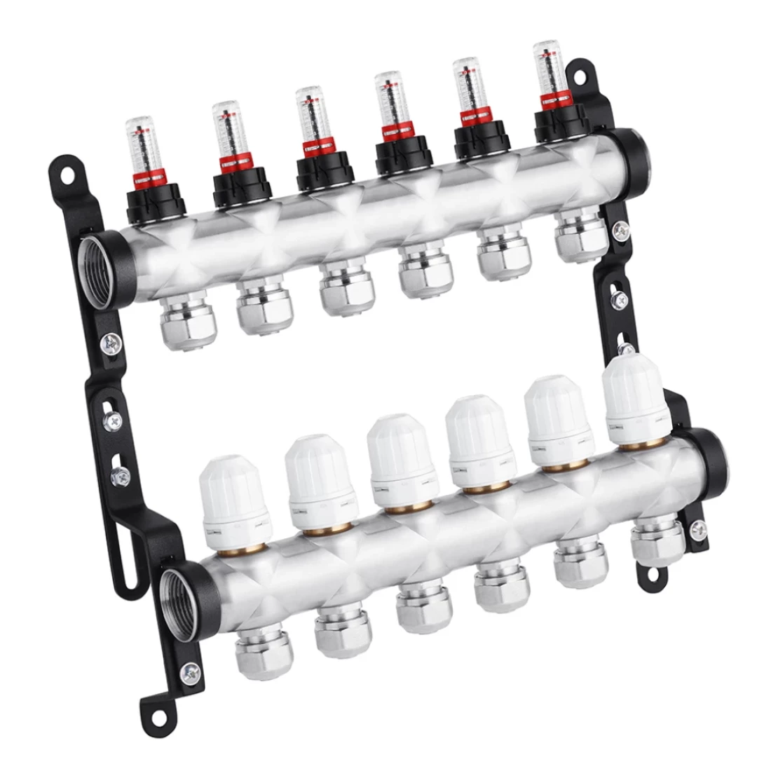 Колектор в зборі STA Classic на 6 виходів G1" з євроконусами нержавіюча сталь (TK-CV027922)