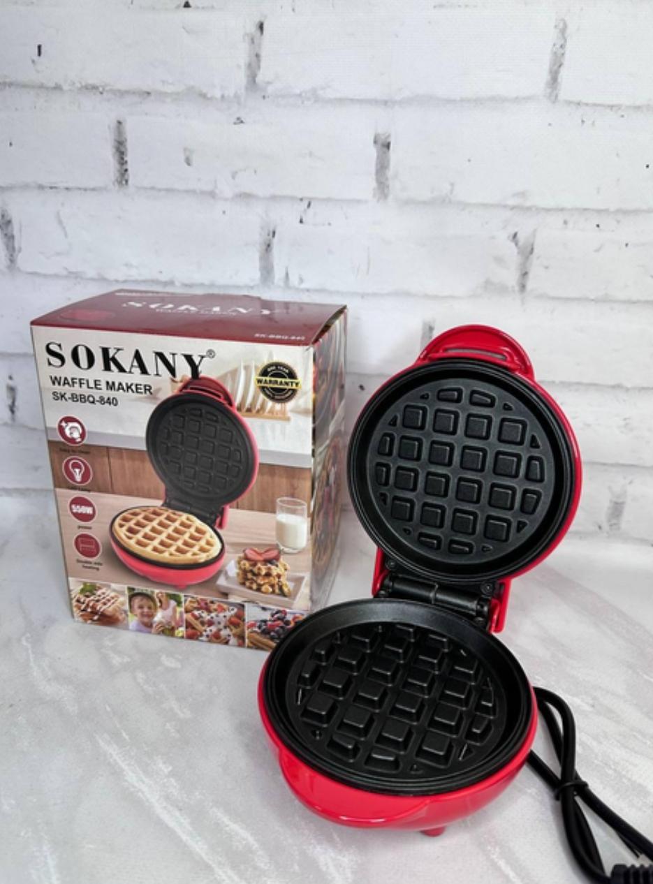 Вафельница электрическая Sokany SK-BBQ-840 с антипригарным покрытием 550 Вт