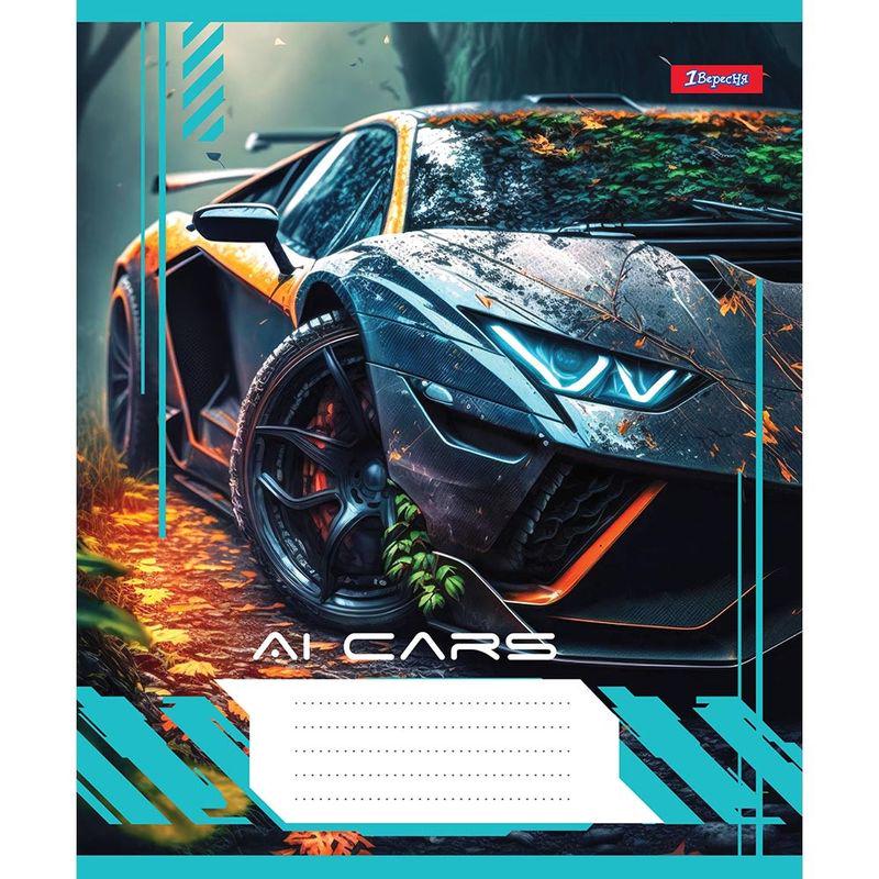 Тетрадь школьная 1 Вересня AI cars клетка 36 л. (766669)